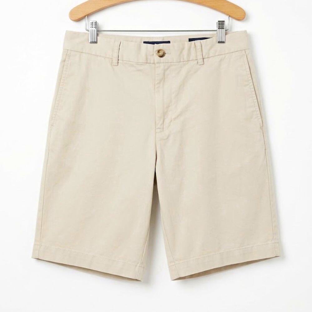 Polo Ralph Lauren Boys Stretch Chino Shorts Beige Khaki Flat Front Pony Logo 16